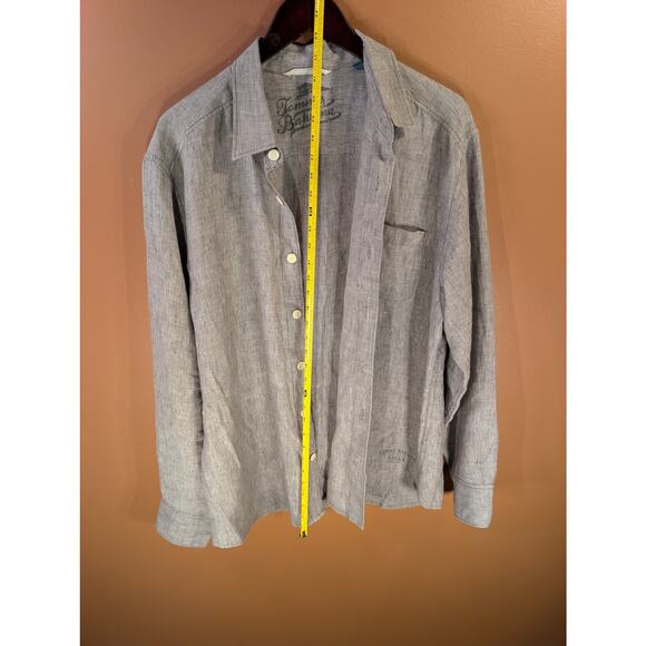 Tommy Bahama Relax Men's 100% Linen Gray/Brown Button Down Shirt - Size L - Picture 3 of 10